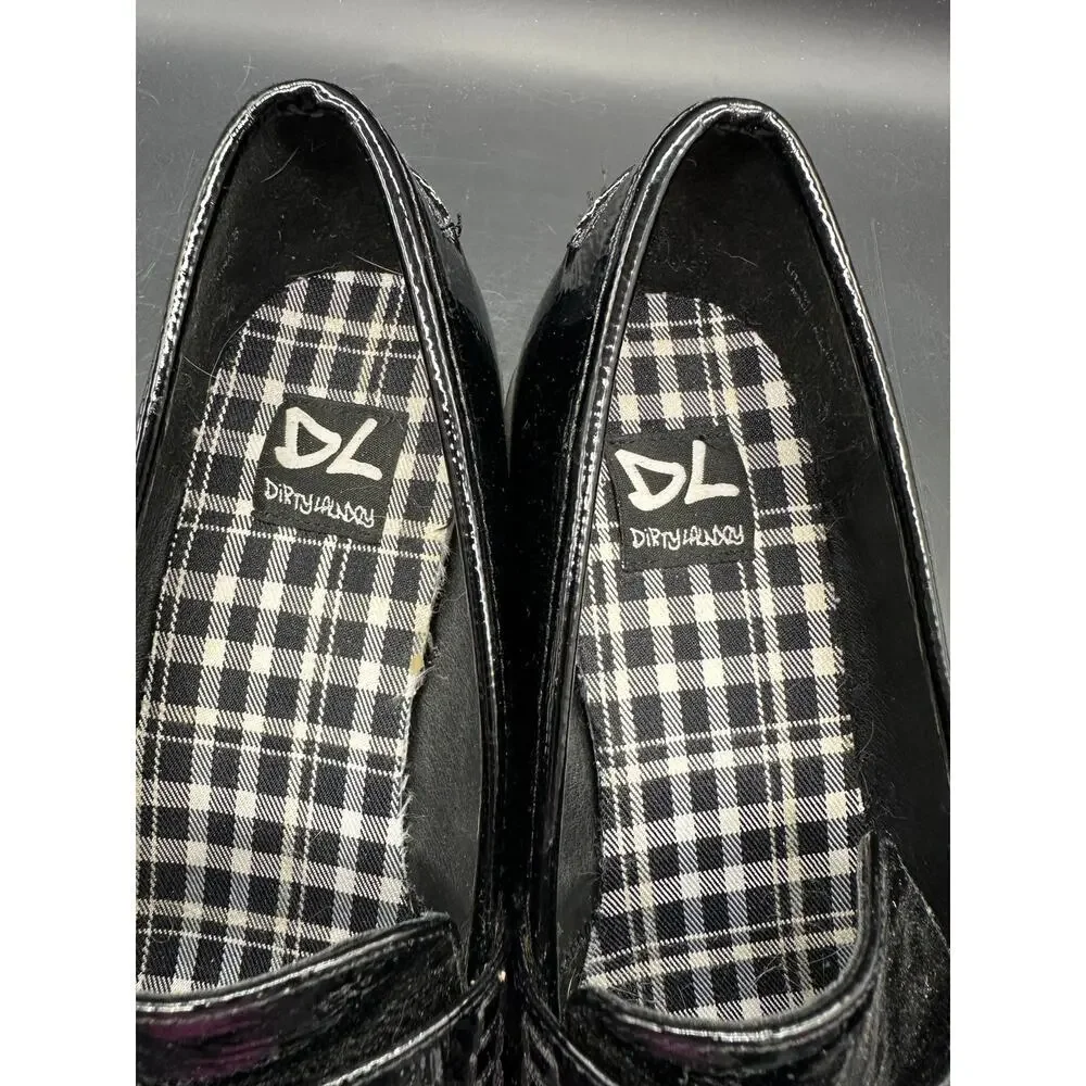 Dirty Laundry Black Patent Loafers Platform‎ 90s Grunge Y2K Size 9.5